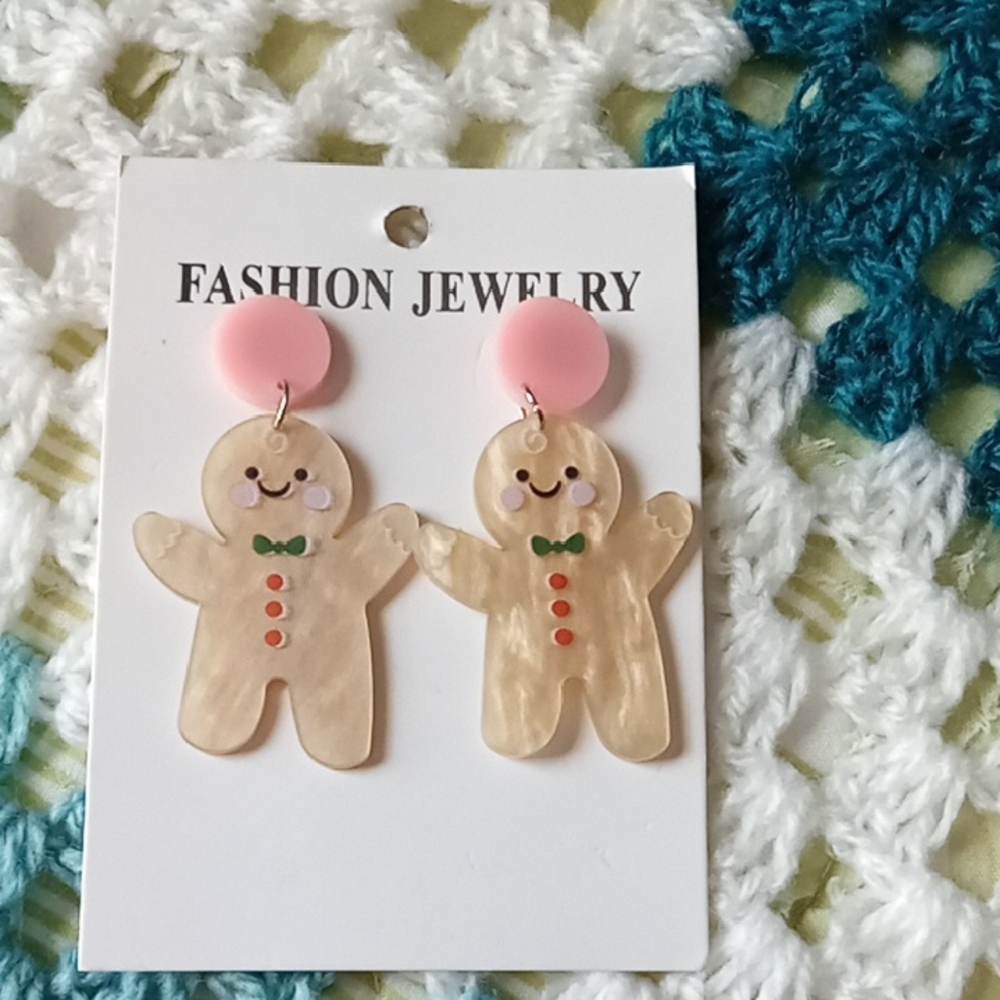 Cute Gingerbread Man Earrings